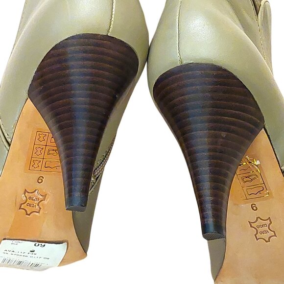 BCBGMAXAZARIA AVA Light Desert Beige Leather Boots Retail $434 - Picture 8 of 11